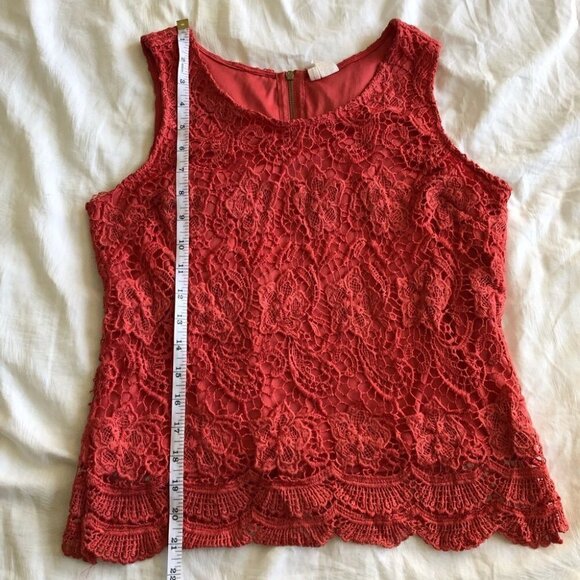 PINK Lace Crochet Tank Top - Picture 7 of 9